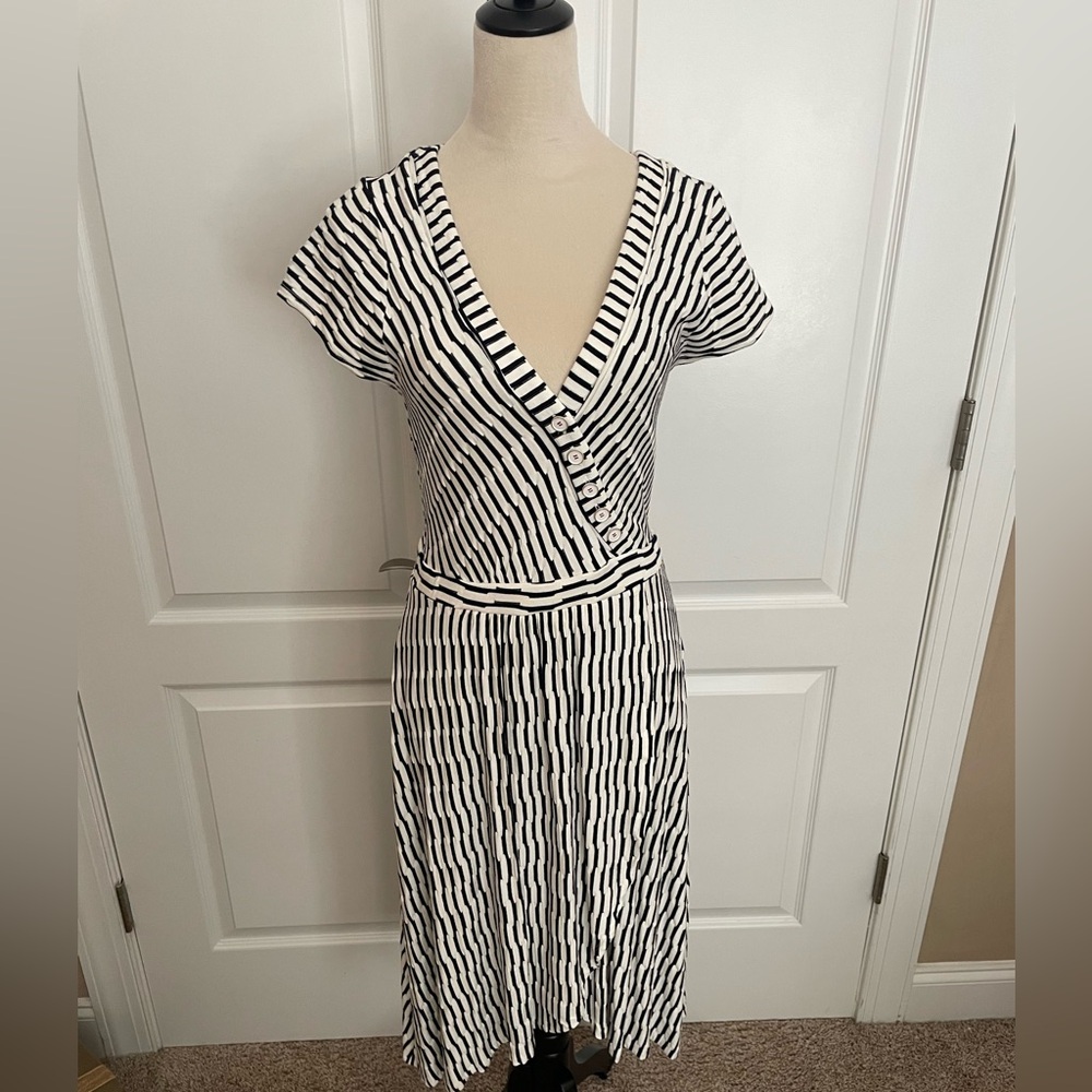 Maeve Striped Midi Dress Size M